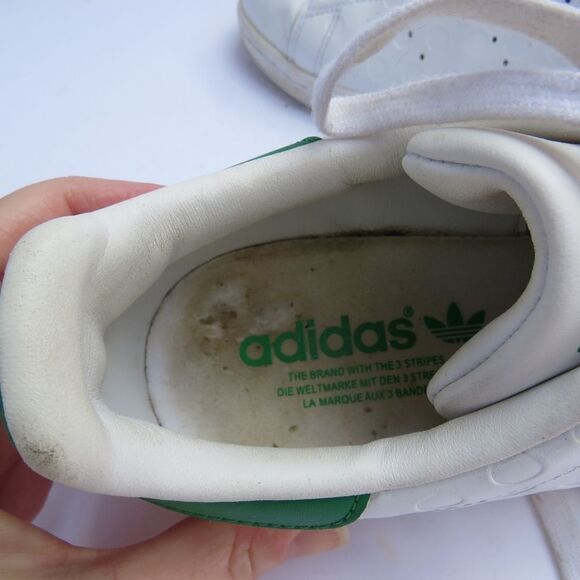 Adidas Sam Womens 8.5 40 2/3 Smith Iconic White Leather Tennis Shoes - Picture 15 of 16